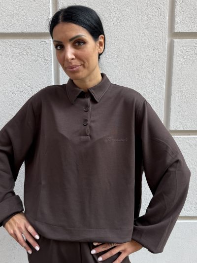 Hinnominate - Maglia a polo in viscosa - HMABW03139 - Caffè