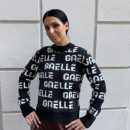 Gaelle Paris - Pullover paricollo con personalizzazione jacquard - GAABW11450 - Nero
