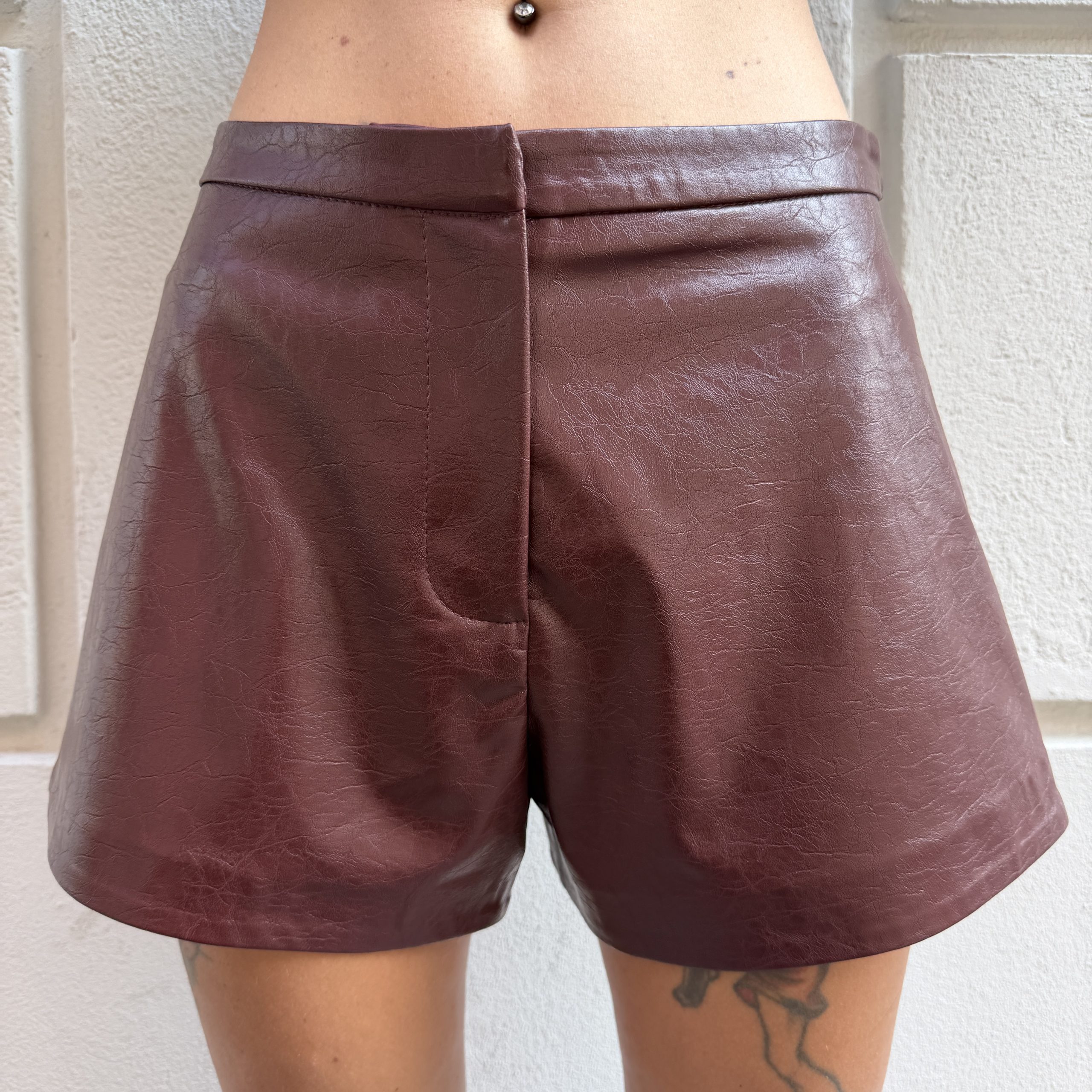 Gaelle Paris - Short dritto in ecopelle - GAABW11150 - Vino