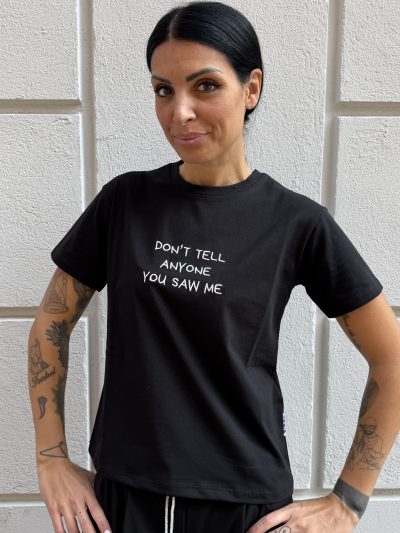 Berna - T-shirt ricamo "Don't tell" - W 264149-1 - Nero