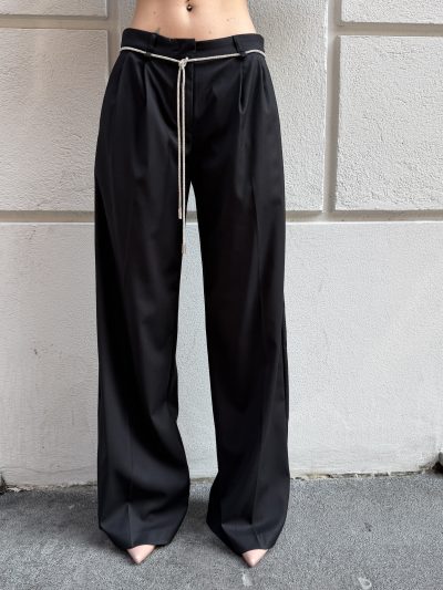 Gaelle Paris - Pantalone loose con pinces - GAABW11055 - Nero