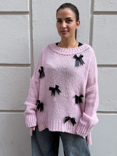 WONDERLAND - Pull oversize fiocchi - Rosa