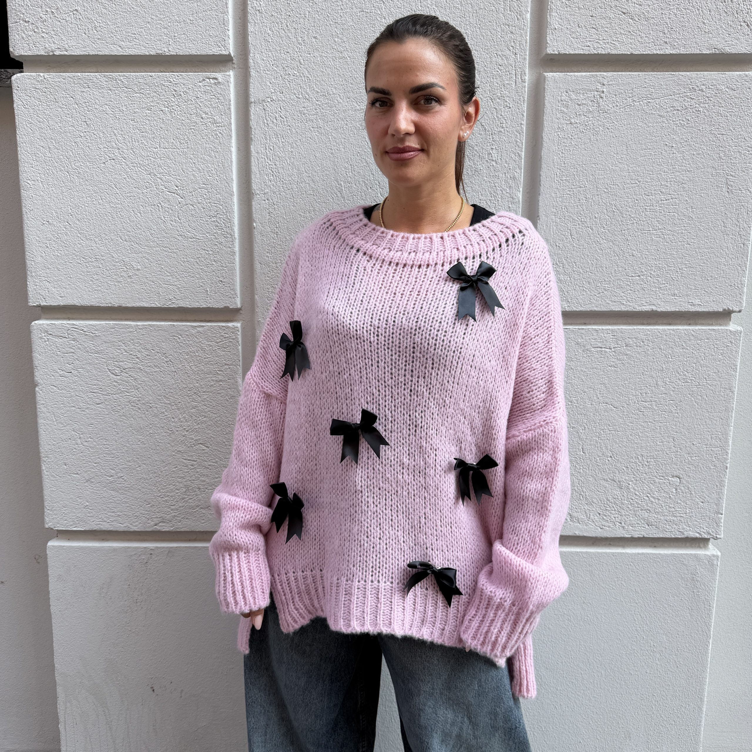 WONDERLAND - Pull oversize fiocchi - Rosa