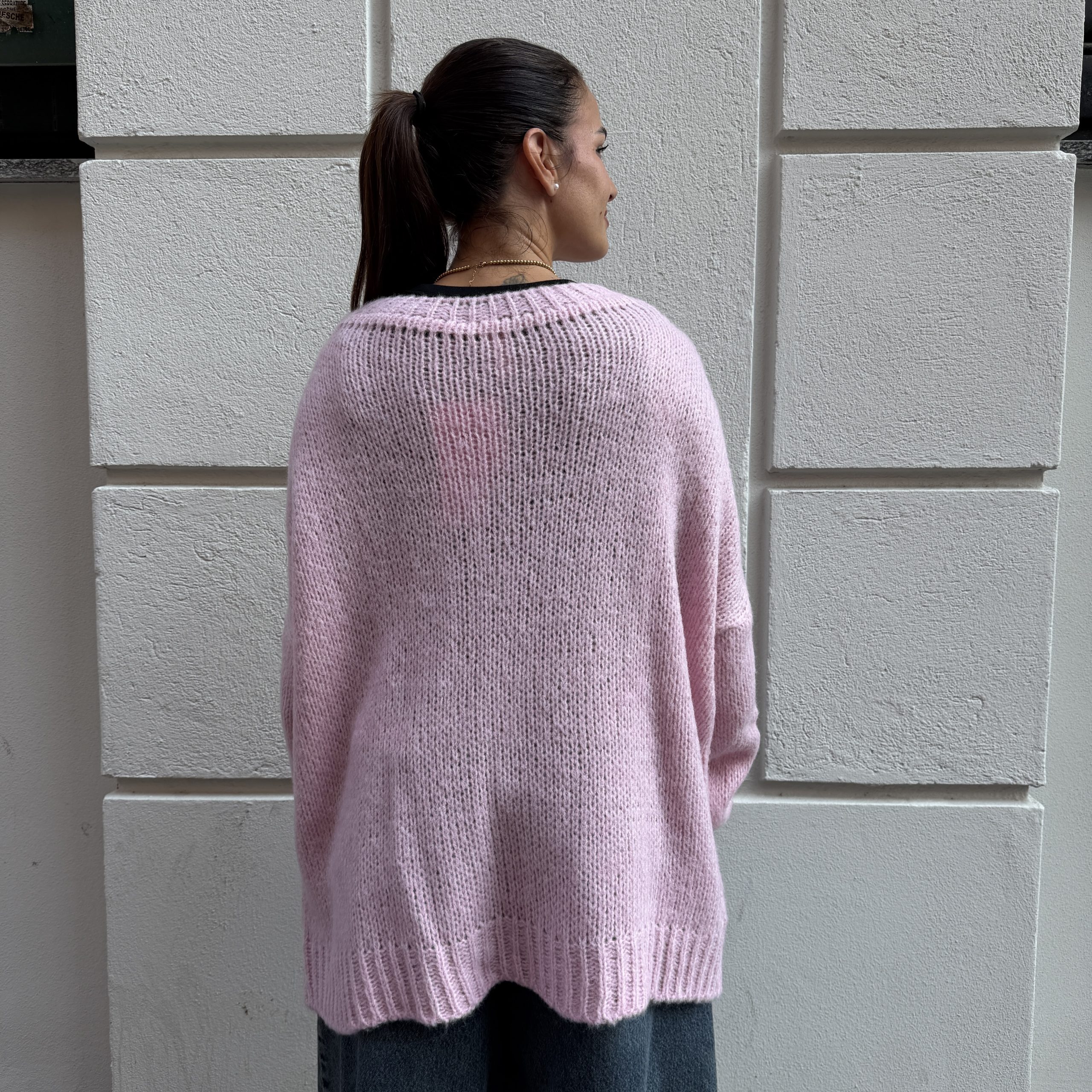 WONDERLAND - Pull oversize fiocchi - Rosa - immagine 3