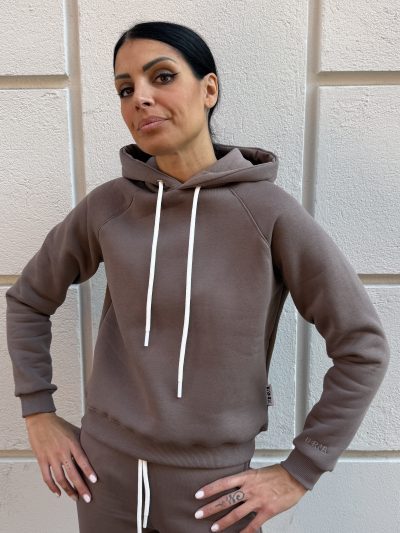 Berna - Felpa regular cappuccio - W 264089-28 - Tortora