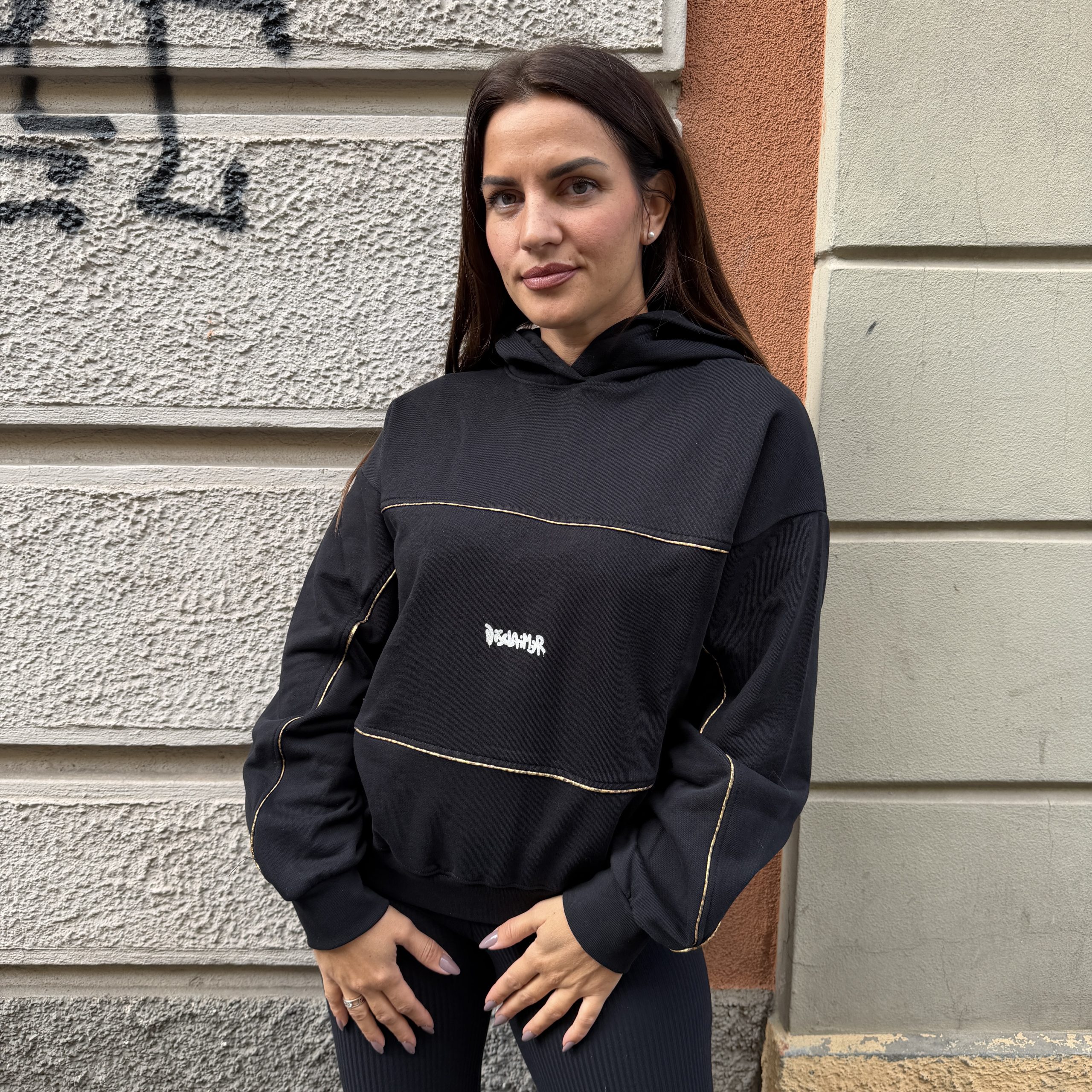 Disclaimer - Maglia donna con cappuccio in felpa - 26IDS55868 - Nero - immagine 2