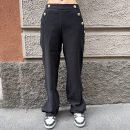 GL for Her - Pantalone con bottoni oro - GLD7034PA - Nero