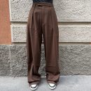 GL for Her - Pantalone con pinces e tasche laterali - GLD7041PA - Dark brown