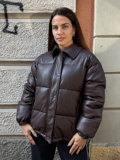 Hinnominate - Bomber in ecopelle - HMABW02983 - Caffè