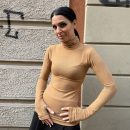 Kostumn1 - Lupetto in maglia con ricamo - KE2667 - Camel