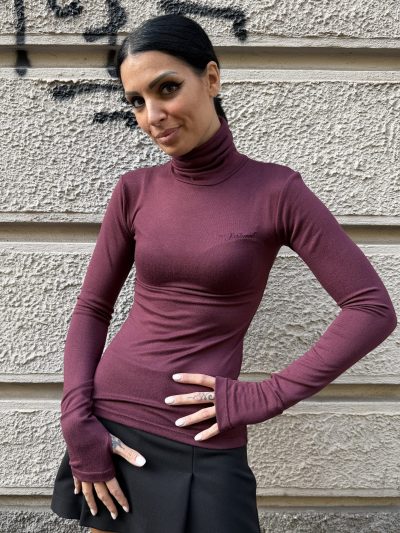 Kostumn1 - Lupetto in maglia con ricamo - KE2667 - Bordeaux