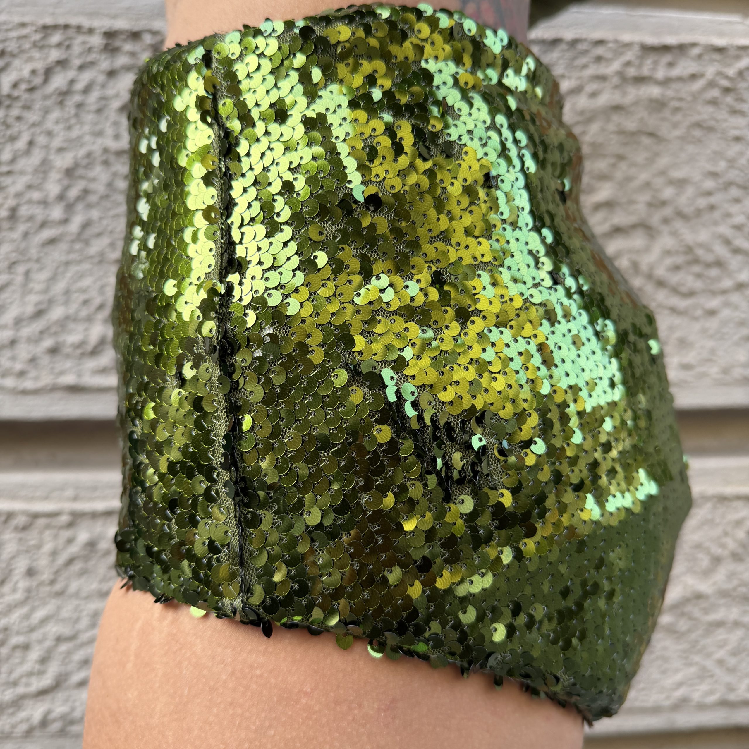 Kostumn1 - Mini short in paillettes - KE2655 - Oliva - immagine 2