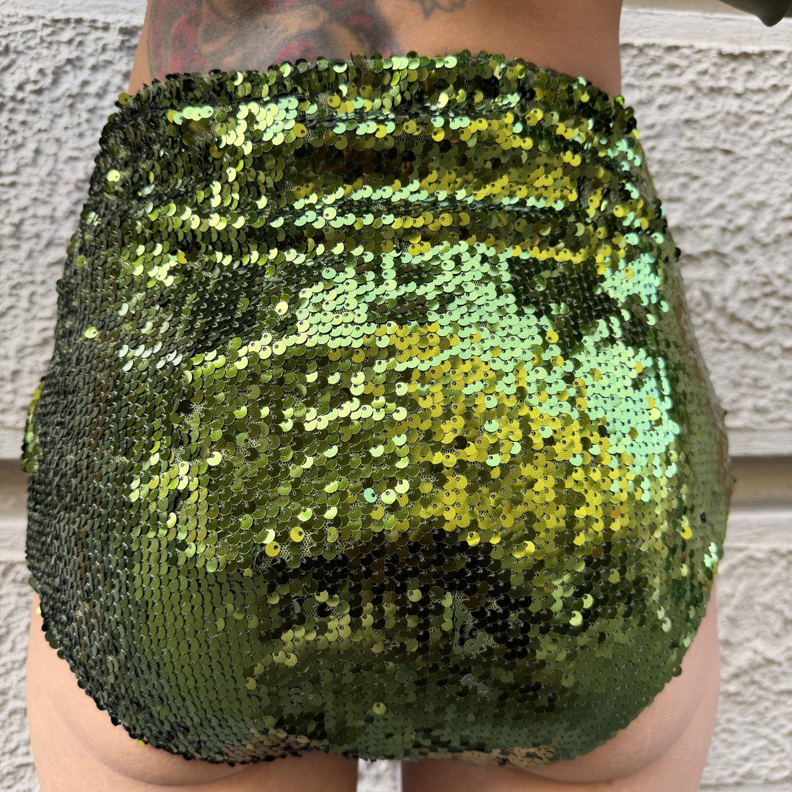 Kostumn1 - Mini short in paillettes - KE2655 - Oliva - immagine 3