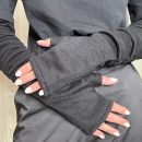 Kostumn1 - Guanti in cachemire arricciati - KE26156 - Nero