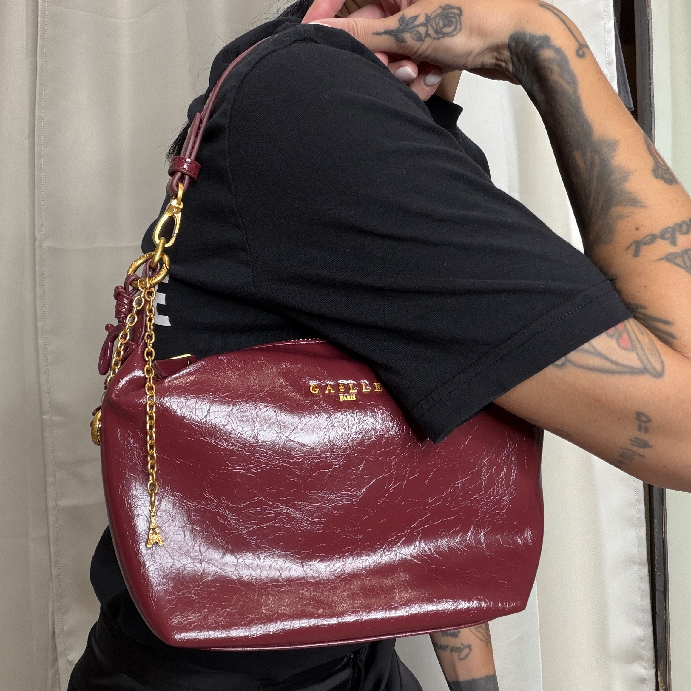 Gaelle Paris - Mini hand bag maxi flag - GAACW03286 - Vino - immagine 3