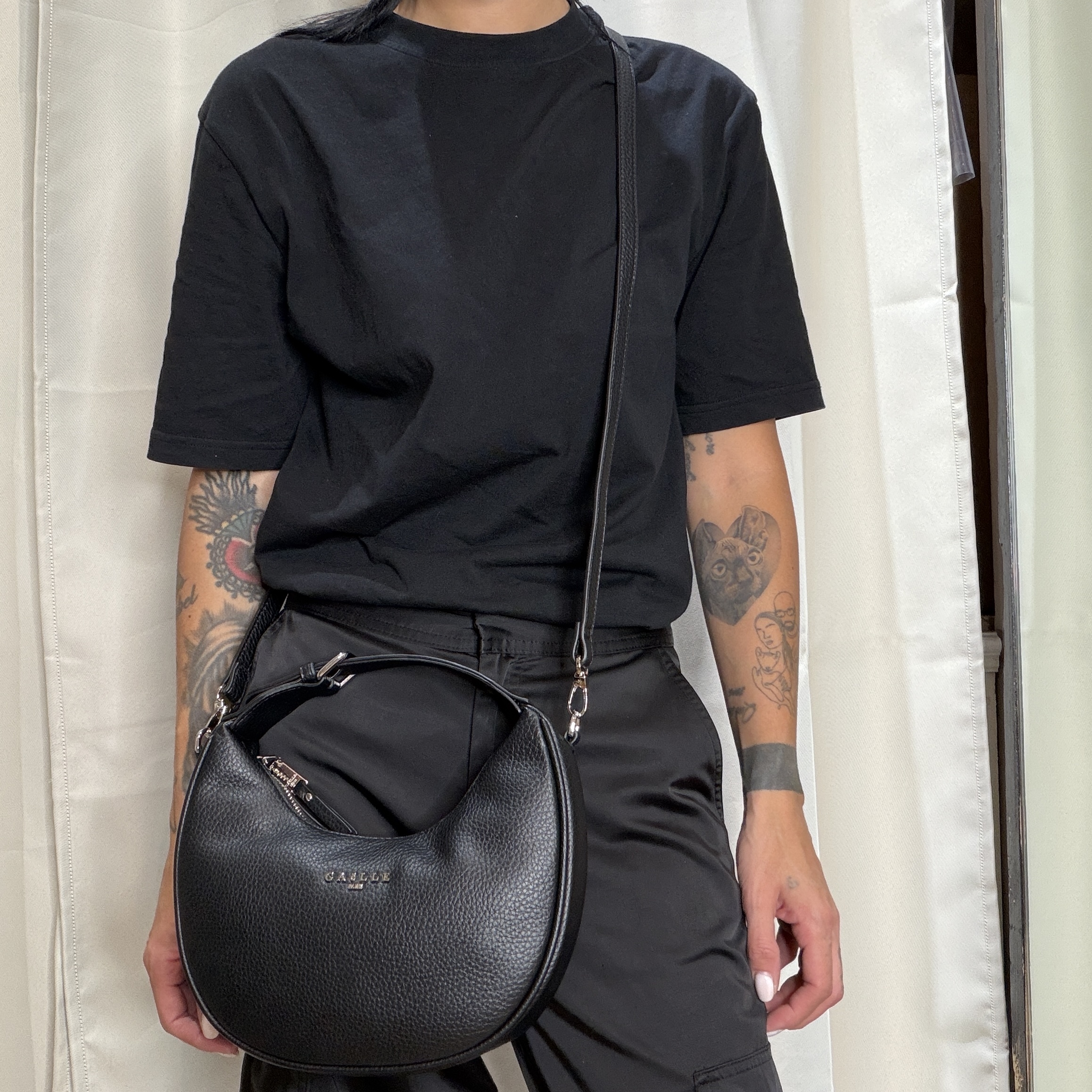 Gaelle Paris - Mini hobo bag essential bottalato - GAACW03223 - Nero - immagine 3