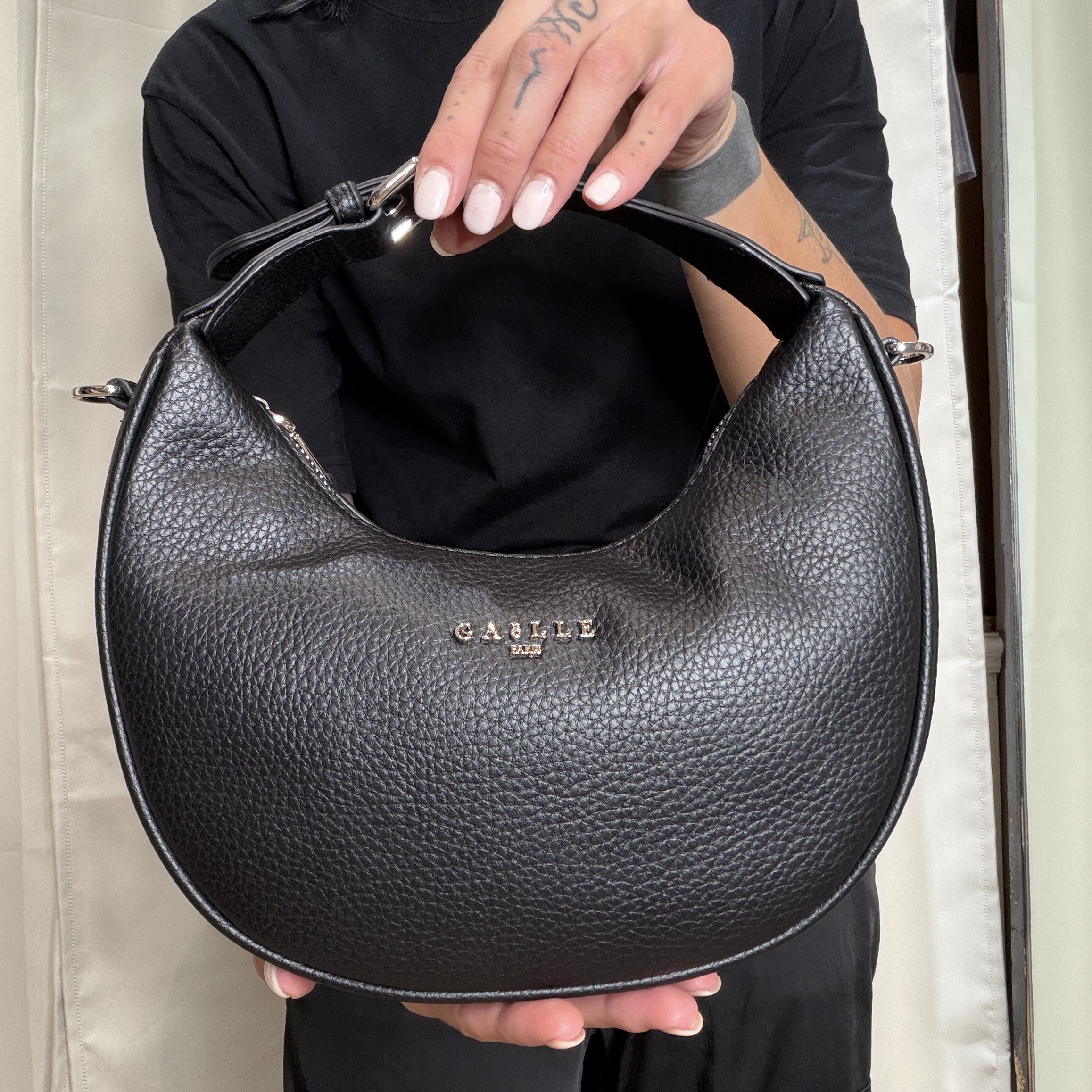 Gaelle Paris - Mini hobo bag essential bottalato - GAACW03223 - Nero