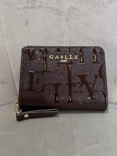Gaelle Paris - Mini zip around allover lettering - GAACW03278 - Testa di moro