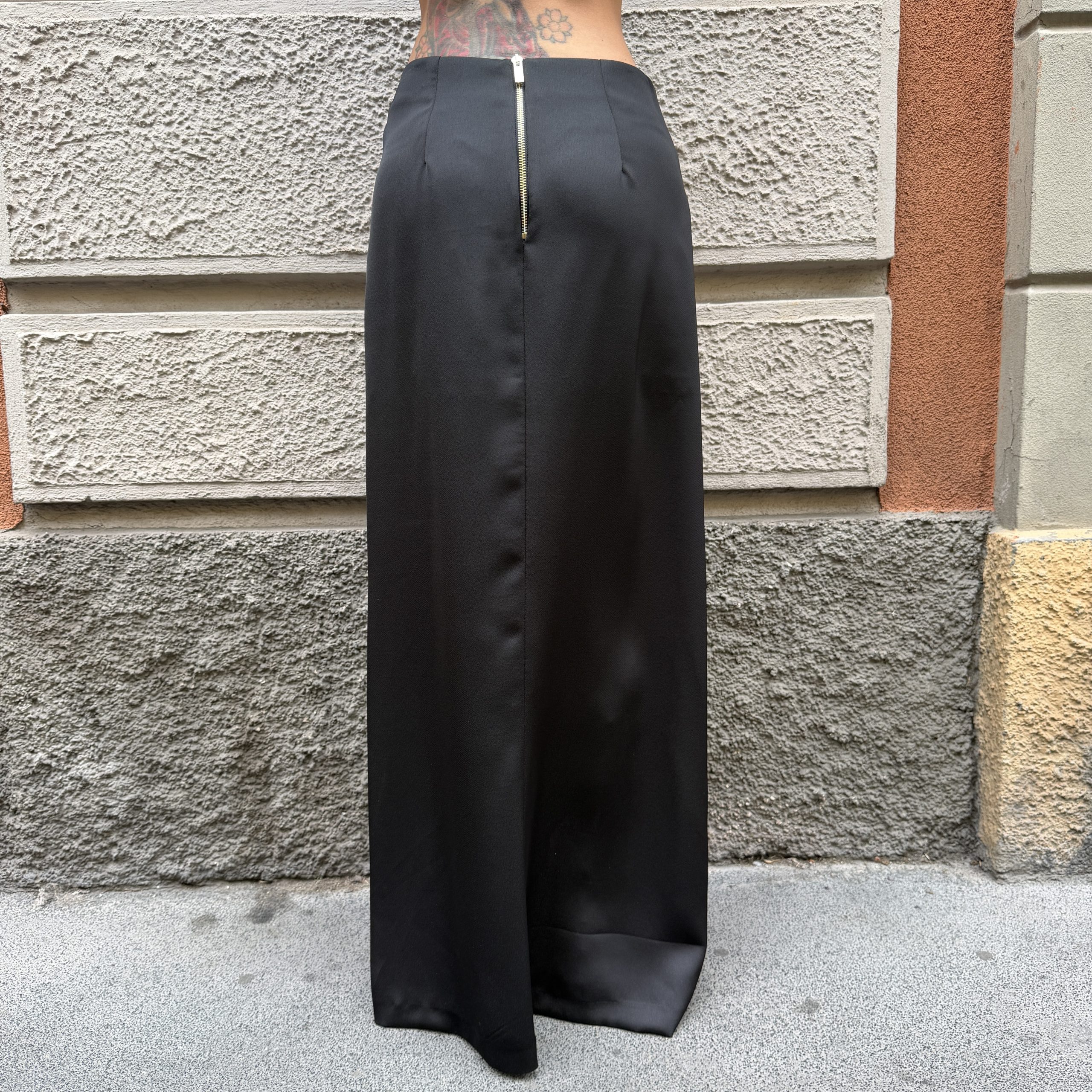 Gaelle Paris - Gonna lunga con spacco e arricciatura - GAABW11197 - Nero - immagine 3