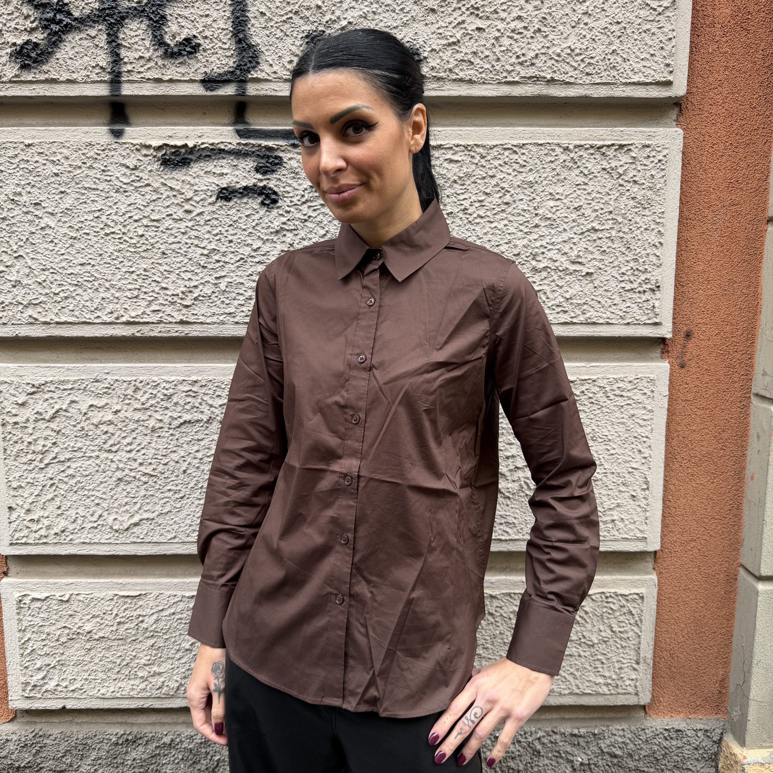 GL for Her - Camicia morbida - GLD5016YG - Marrone