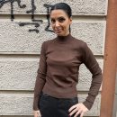 GL for Her - Dolcevita in viscosa con polsino aderente - GLD051HG - Dark brown