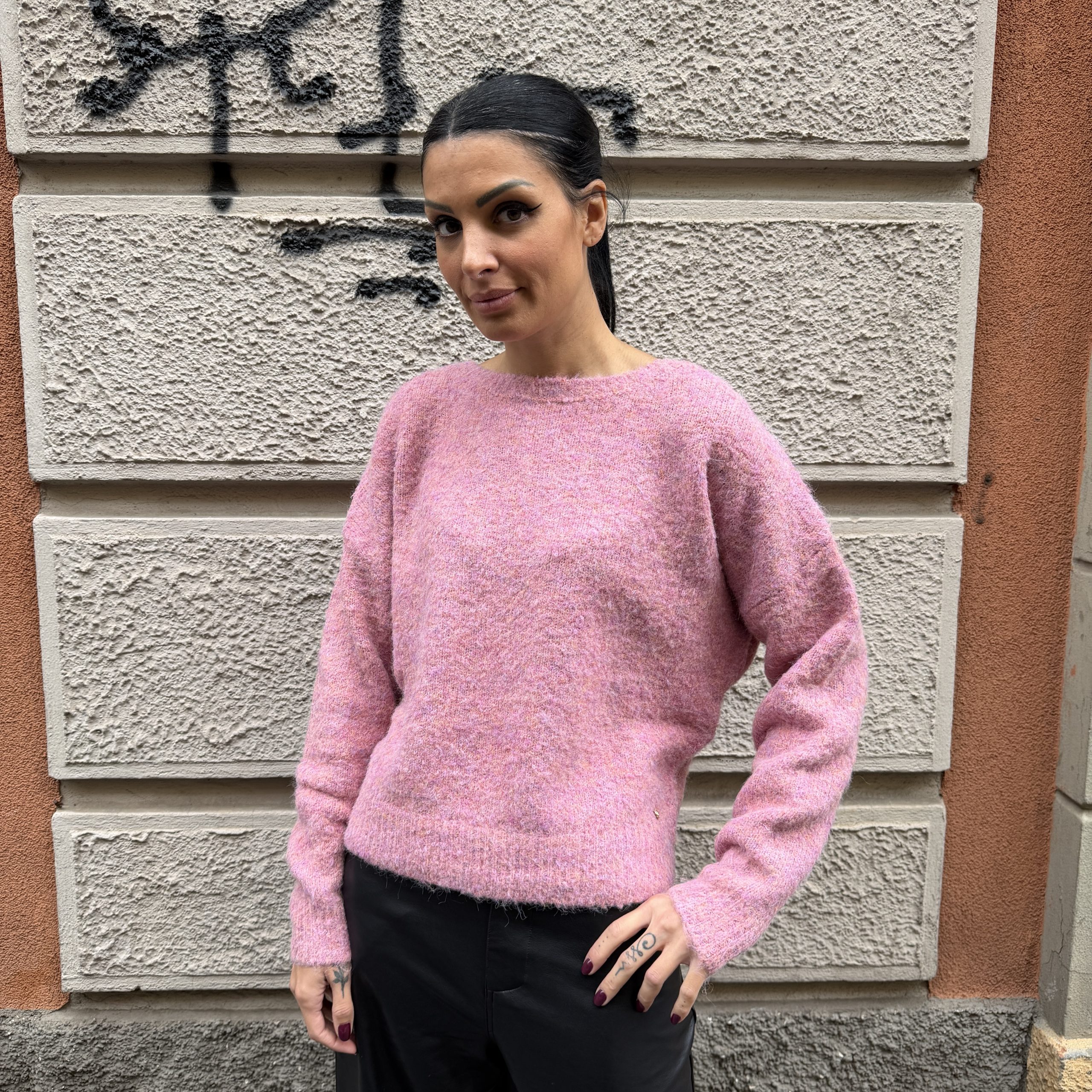 GL for Her - Maglione over girocollo - GLD3032H - Rosa