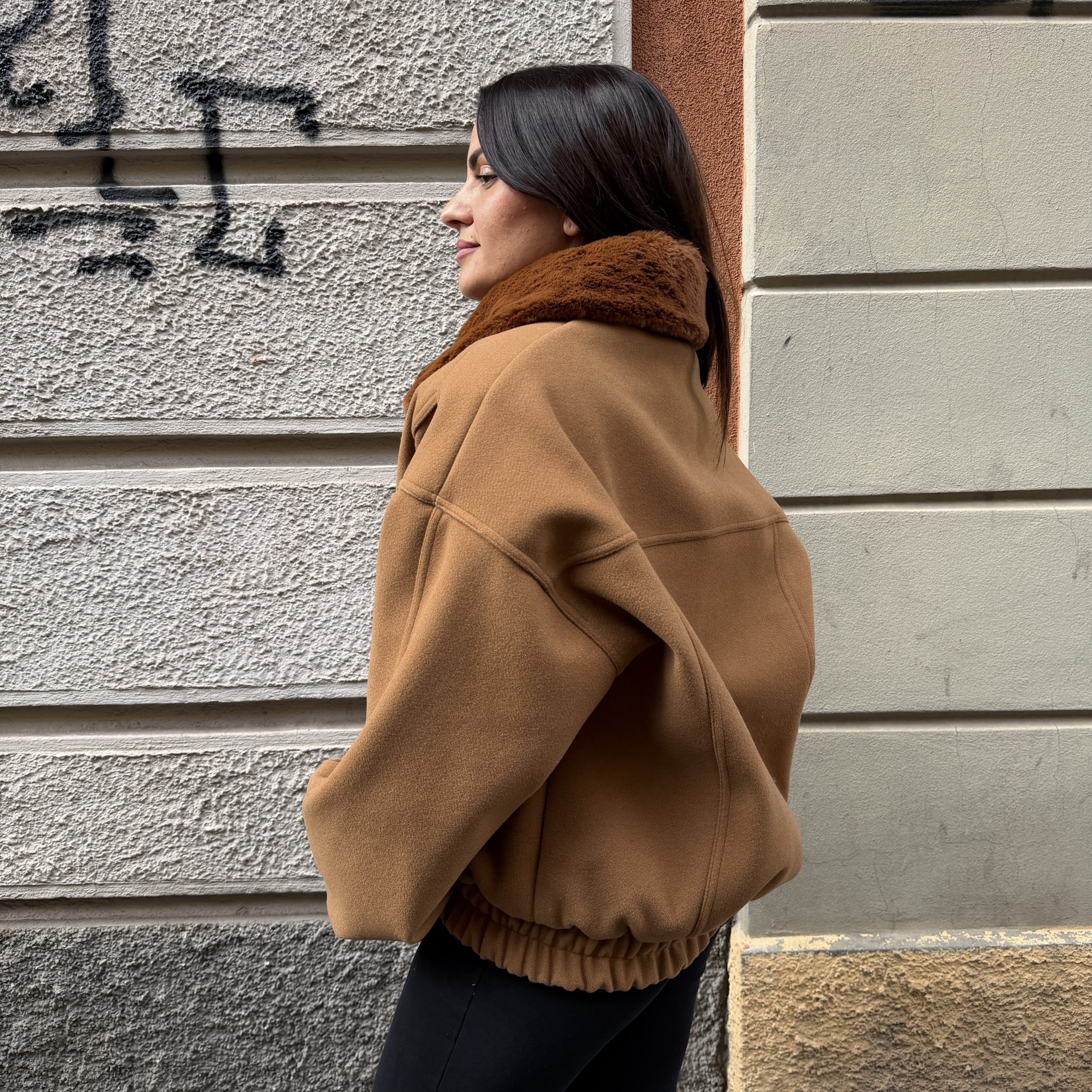 Kostumn1 - Bomber collo ecopelliccia - KE26102 - Camel - immagine 2