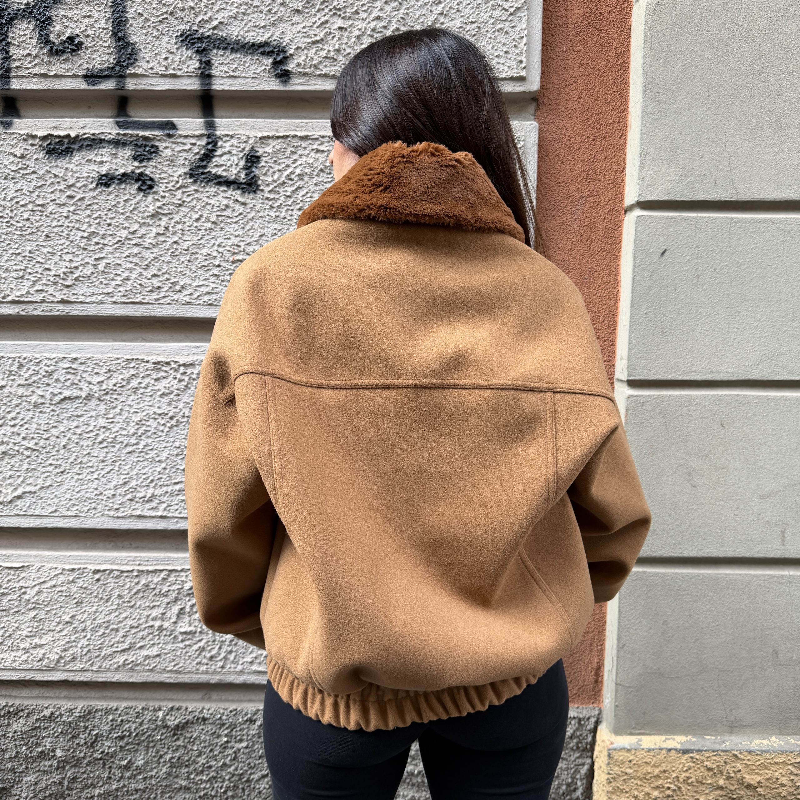 Kostumn1 - Bomber collo ecopelliccia - KE26102 - Camel - immagine 3