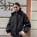 Kostumn1 - Bomber collo ecopelliccia - KE26102 - Nero