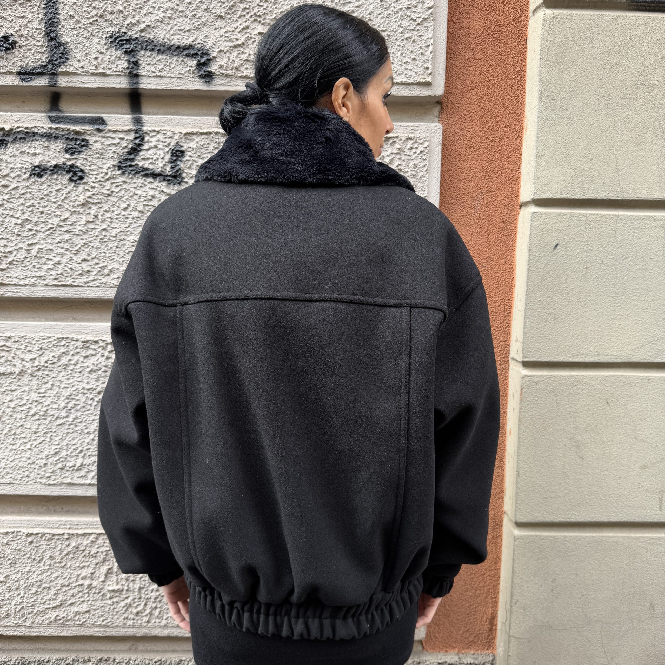 Kostumn1 - Bomber collo ecopelliccia - KE26102 - Nero - immagine 3