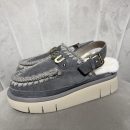 Mou - Bounce clog back strap - letter logo - MU.FW531026A/CHA - Charcoal