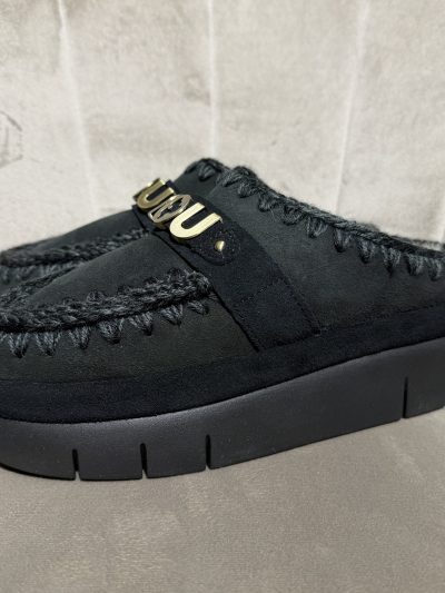 Mou - Bounce welt clog suede - MU.FW751001A/BKBK - Black/black