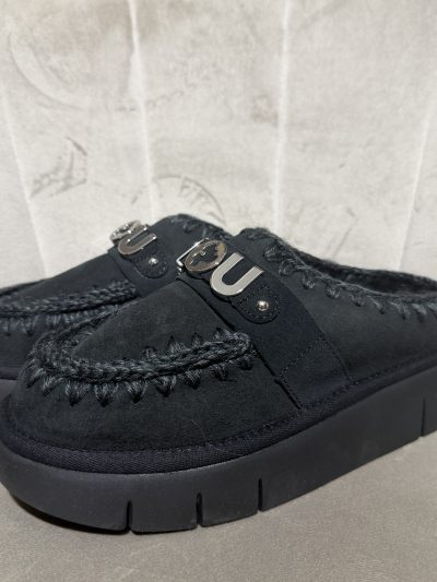 Mou - Bounce clog metal logo - MU.FW531001A/BKBK - Black/black