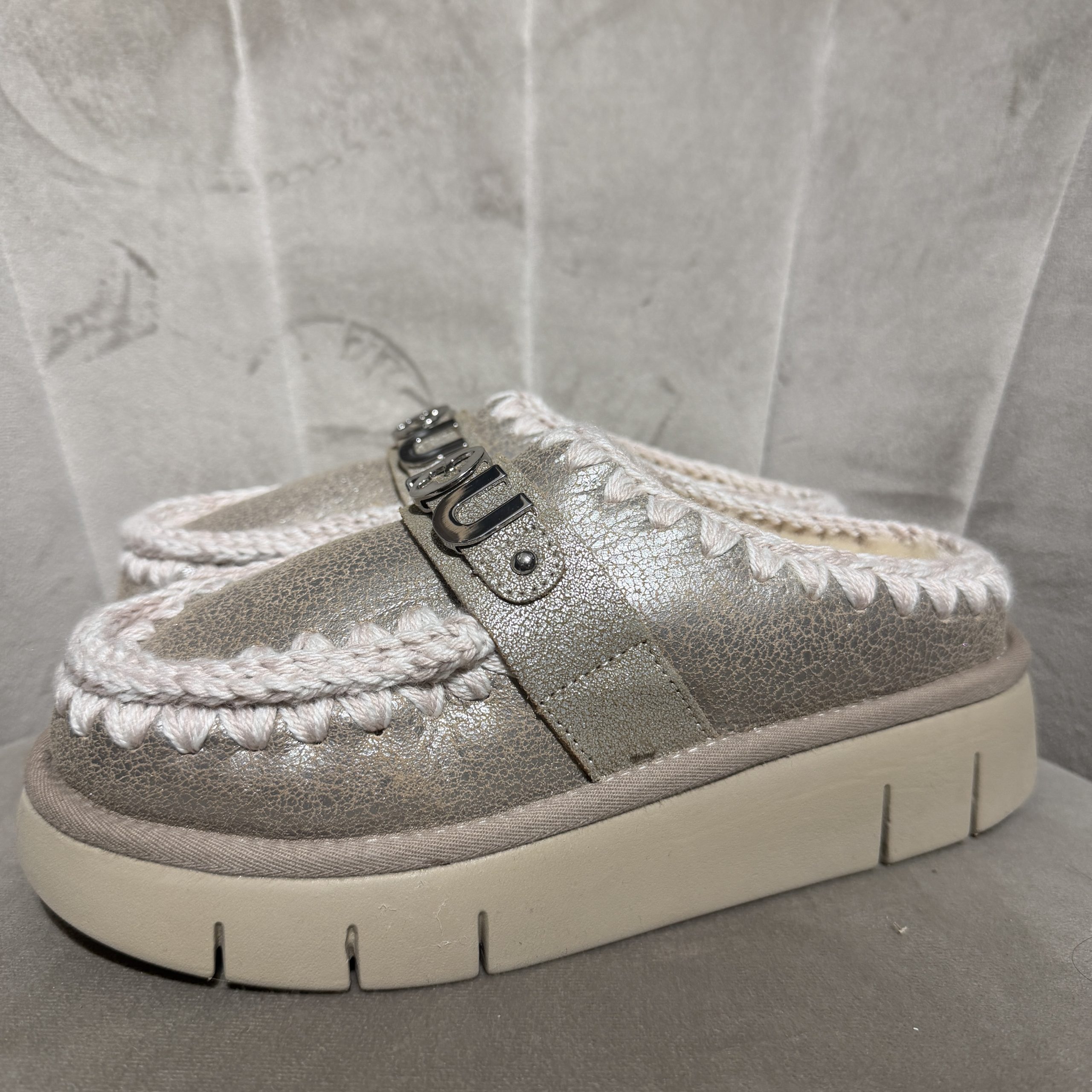 Mou - Bounce clog special leather - MU.FW531001B/STME - Stone metallic