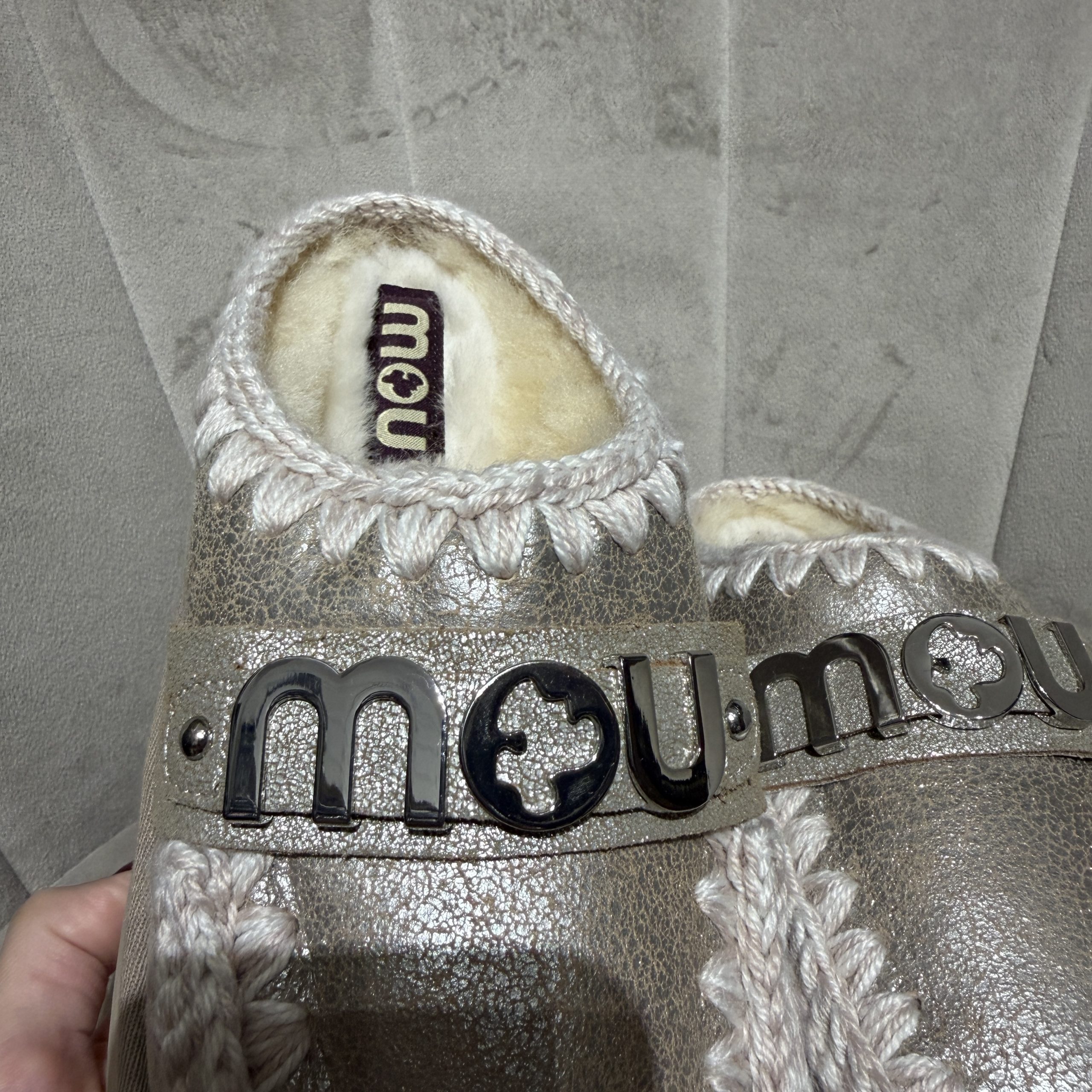 Mou - Bounce clog special leather - MU.FW531001B/STME - Stone metallic - immagine 4
