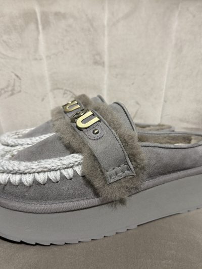 Mou - Platform clog  - letter logo - MU.FW681006A/NGRY - New grey
