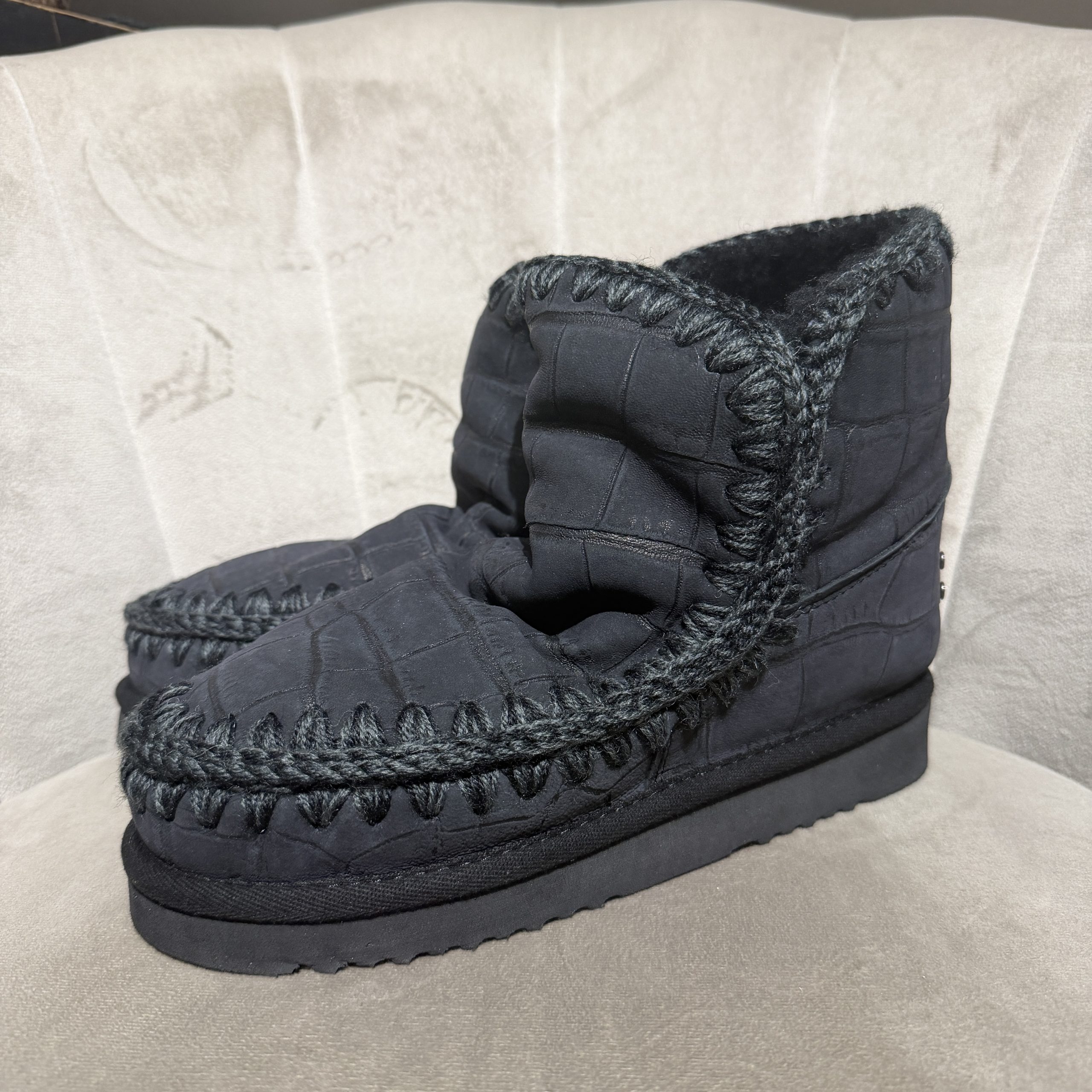Mou - Eskimo 18 cocco nubuck - MU.FW101150C/NUCBL - Nubuck effect cocco black
