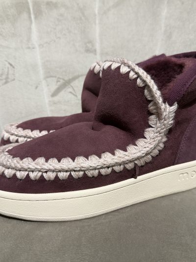 Mou - New eskimo sneaker suede - letter logo - MU.FW741001A/CAB - Cabernet