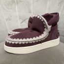Mou - New eskimo sneaker suede - letter logo - MU.FW741001A/CAB - Cabernet