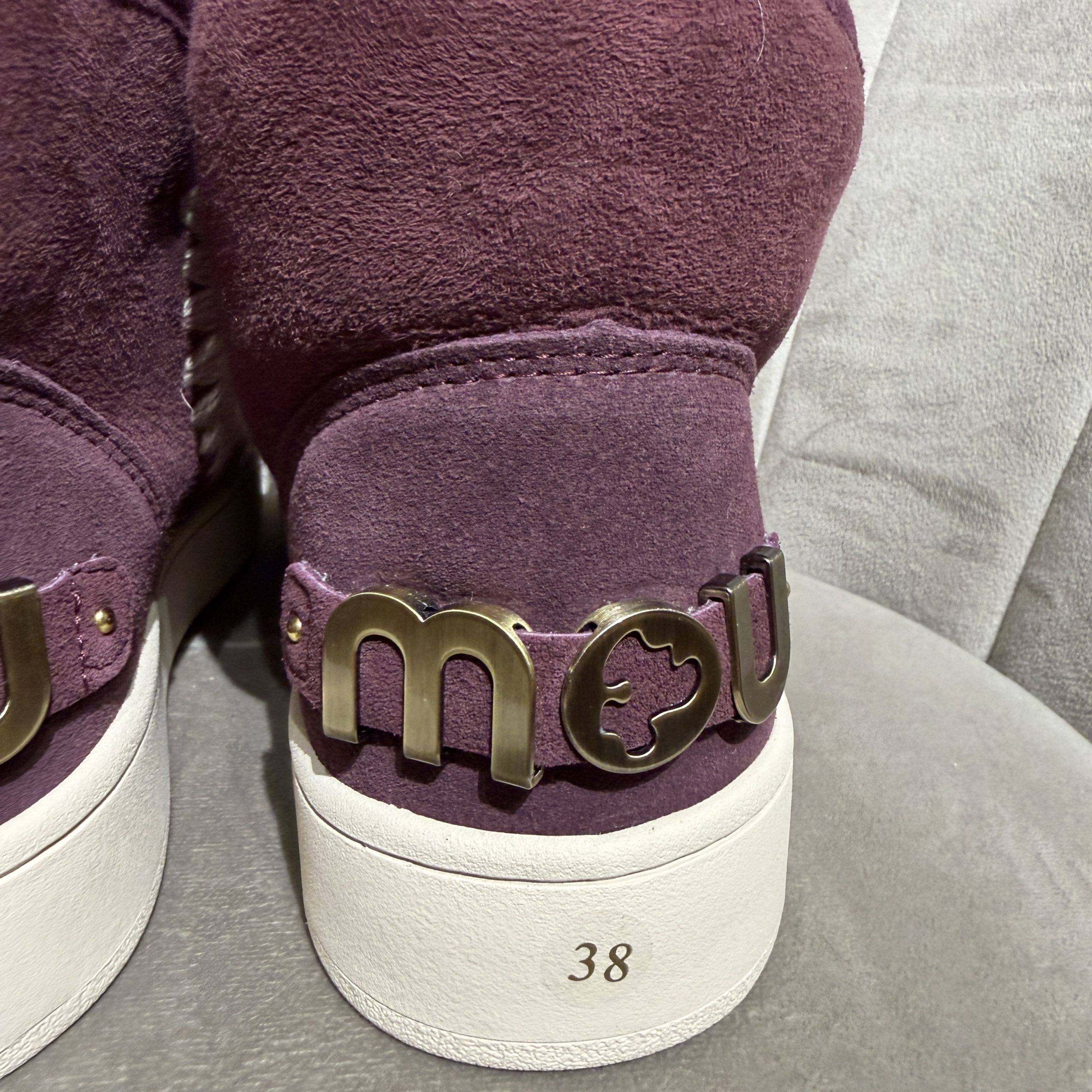 Mou - New eskimo sneaker suede - letter logo - MU.FW741001A/CAB - Cabernet - immagine 4