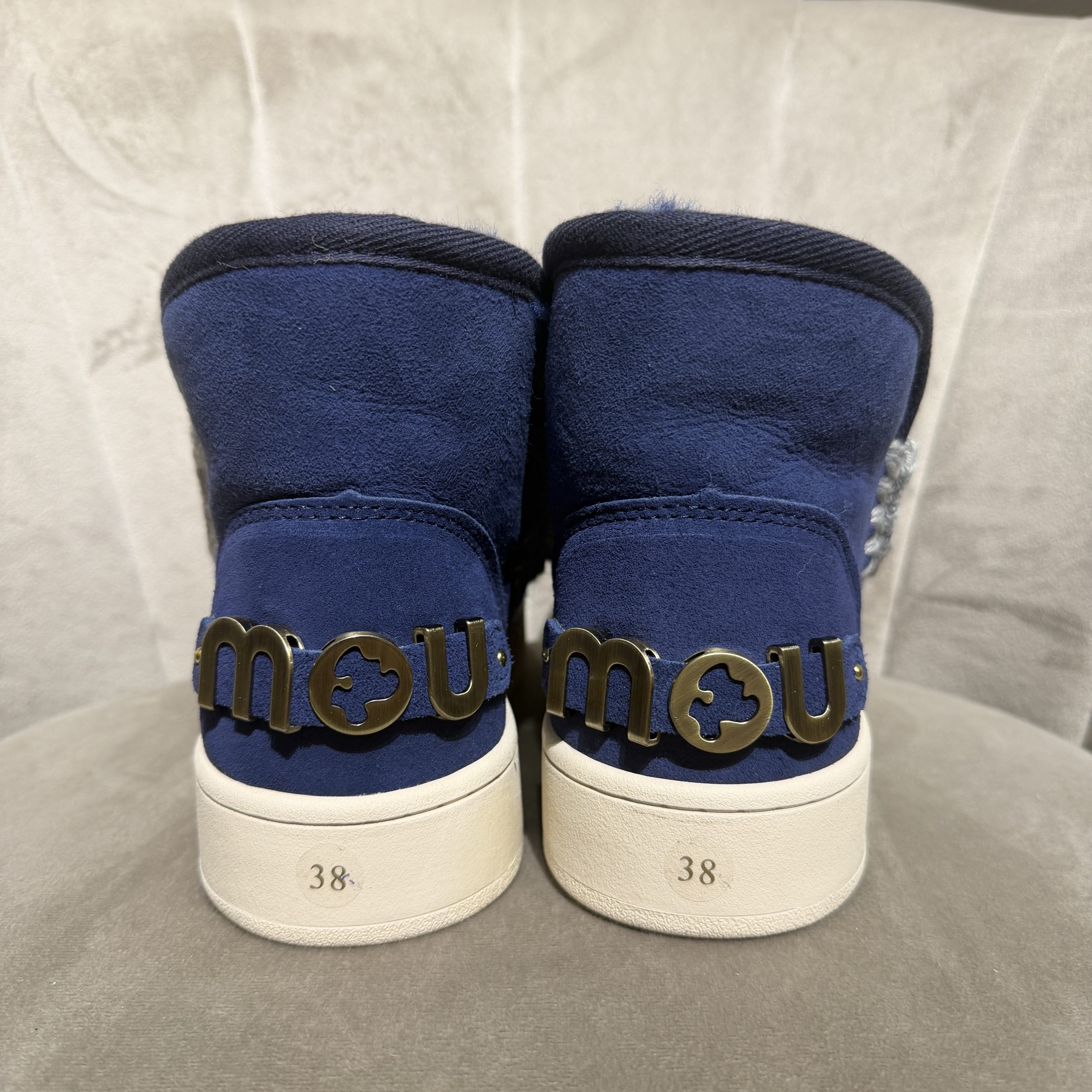 Mou - New eskimo sneaker suede - letter logo - MU.FW741001A/DPNAV - Deep navy - immagine 2