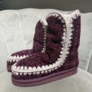Mou - Eskimo 24 lurex tweed - letter logo - MU.FW741009K/TKBUR - Tweed kadai burgundy