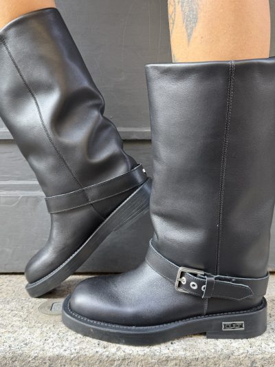 Cult - Stivale medio in pelle con tubolare largo  - UNDERGROUND 4863 - CLW486300 - Nero