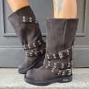 Cult - Stivale medio in suede con tubolare largo e cinturini  - UNDERGROUND 4863 - CLW486400 - Dark brown