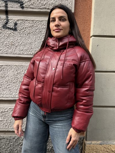 Gaelle Paris - Piumino in ecopelle con personalizzazione logo lato cuore - GAABW11353 - Vino