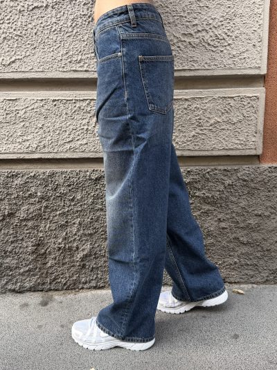 Gaelle Paris - Jeans boy fit con salpa logata sul retro - GAABW11556 - Blu scuro