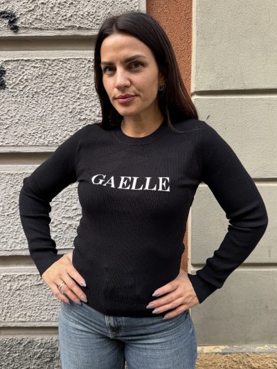 Gaelle Paris - Maglia manica lunga con personalizzazione logo - GAABW11460 - Nero