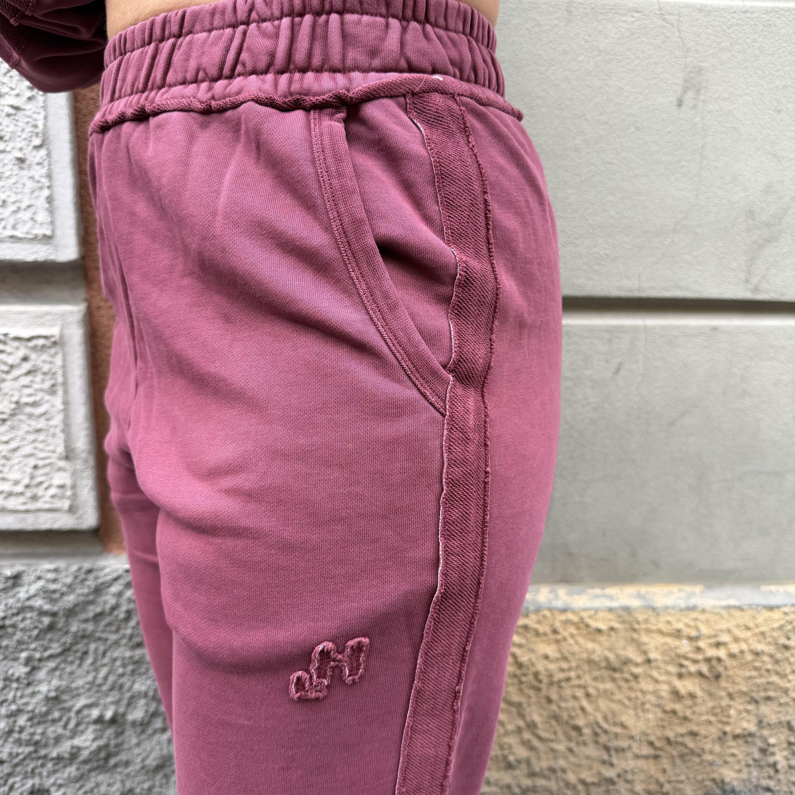 Hinnominate - Pantalone basico tinto con parti al rovescio - HMABW03111 - Bordeaux - immagine 4