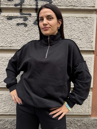 Hinnominate - Felpa oversize con cuciture a vista - HMABW03107 - Nero